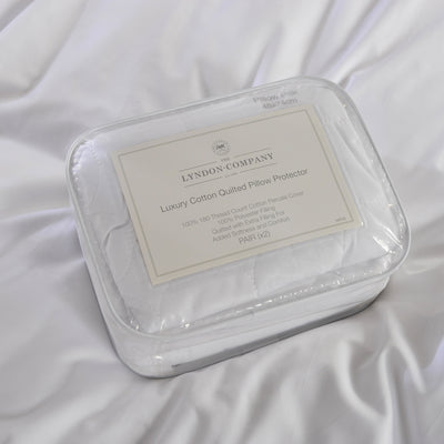 Quilted Cotton Pillow Protector Pair