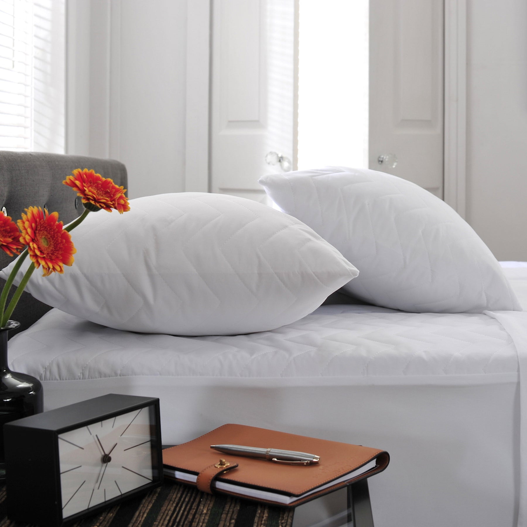 Waterproof Cotton Pillow Protector Pair from Roseland Furniture