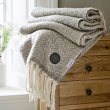 TLC Moorland Wool Throw Natural from Roseland Furniture