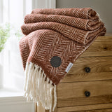 Moorland Russet Wool Throw from Roseland Furniture