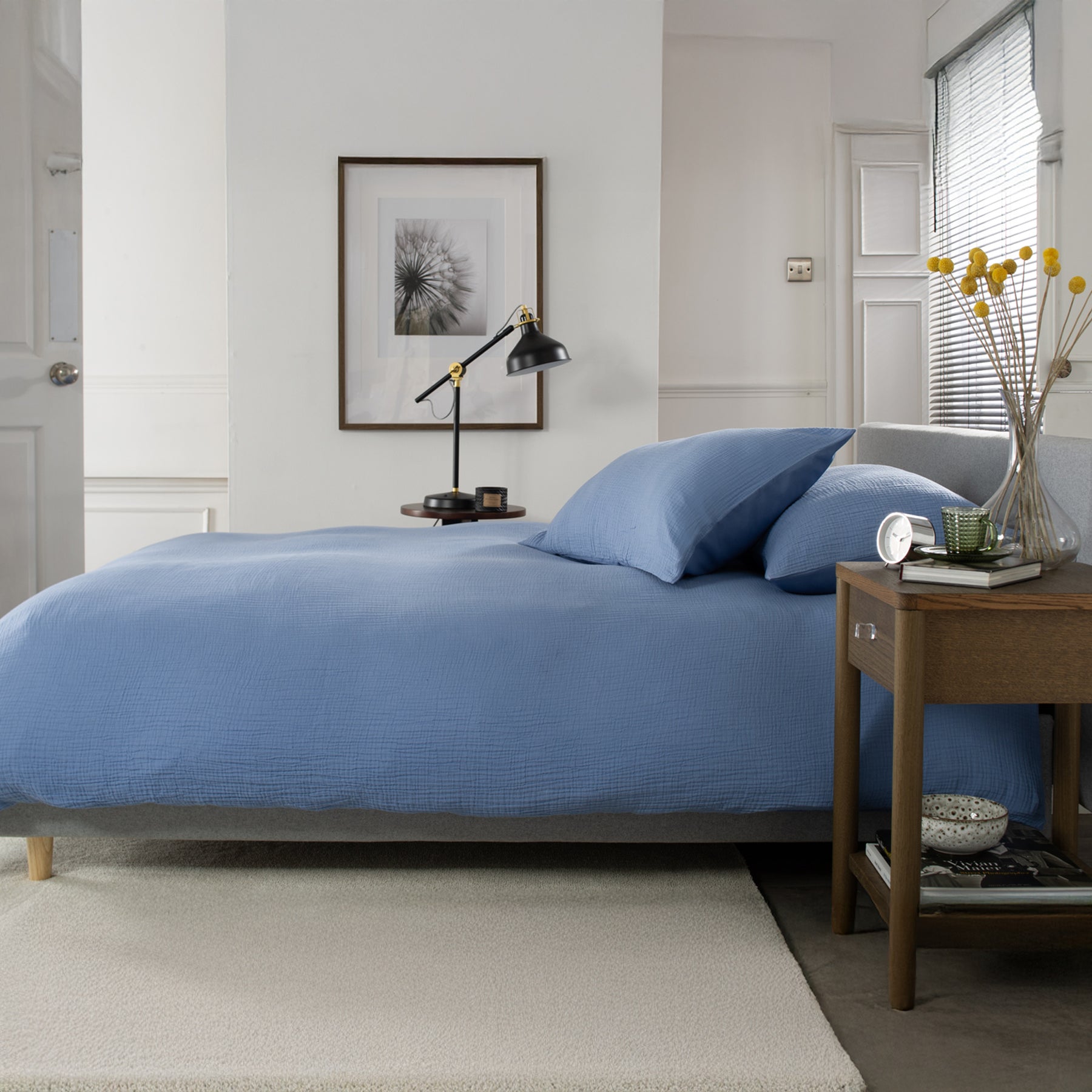 St. Quentin Single Duvet Set Denim from Roseland Furniture