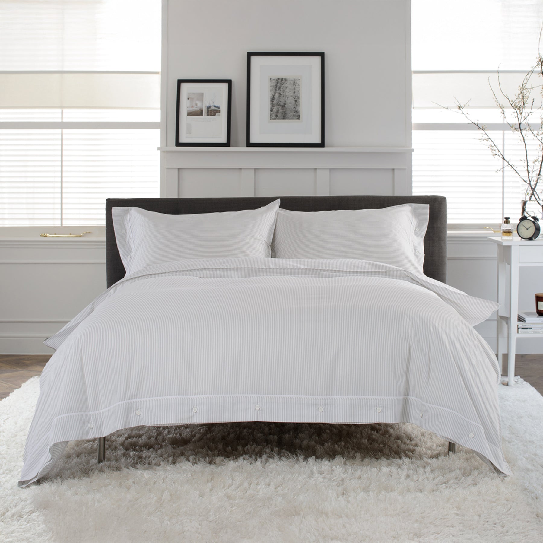 Southport Single Duvet Set Grey White from Roseland Furniture