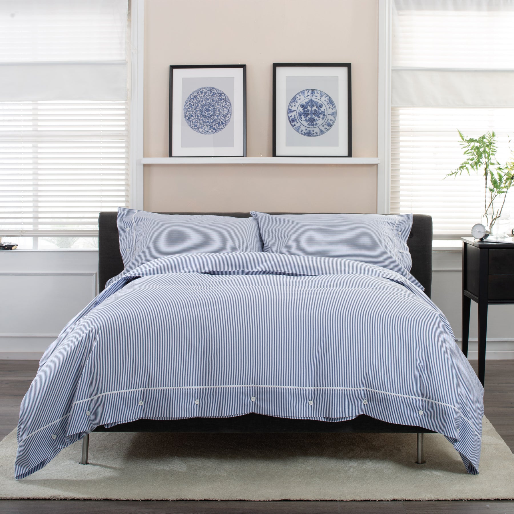 Southport Single Duvet Set Blue White from Roseland Furniture