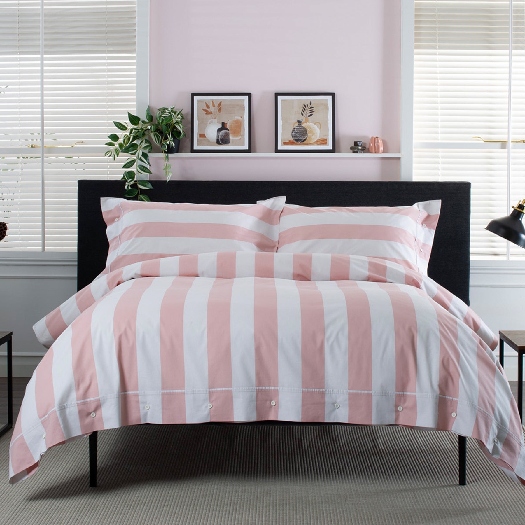 West End Single Duvet Set Rose White from Roseland Furniture