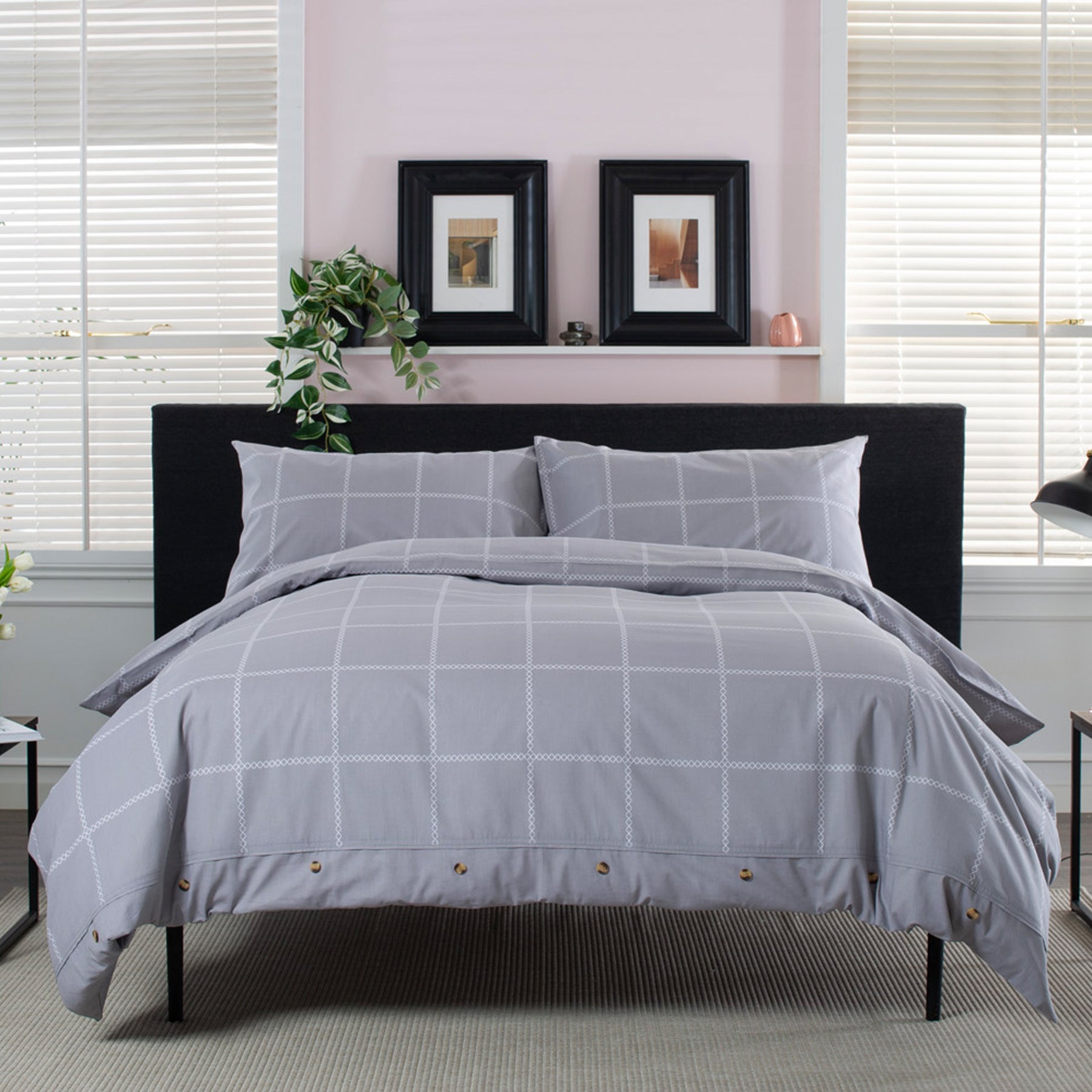 Crossley Heath Single Duvet Set Grey White from Roseland Furniture