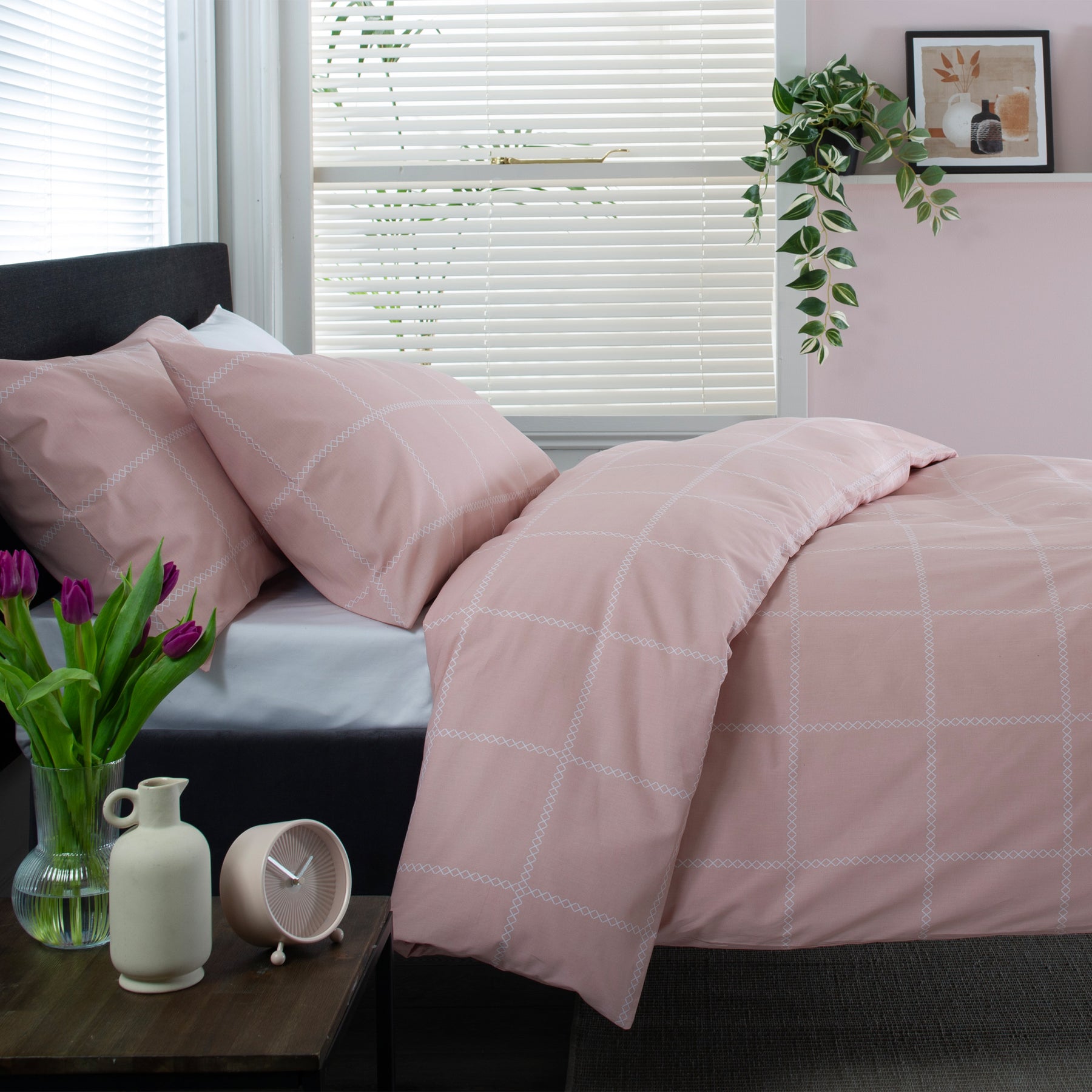 Crossley Heath Single Duvet Set Rose White from Roseland Furniture