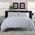 Gingham Single Duvet Set Grey White from Roseland Furniture