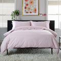 Gingham Single Duvet Set Rose White from Roseland Furniture