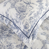 Toile Oxford Pillowcase Pair Blue from Roseland Furniture