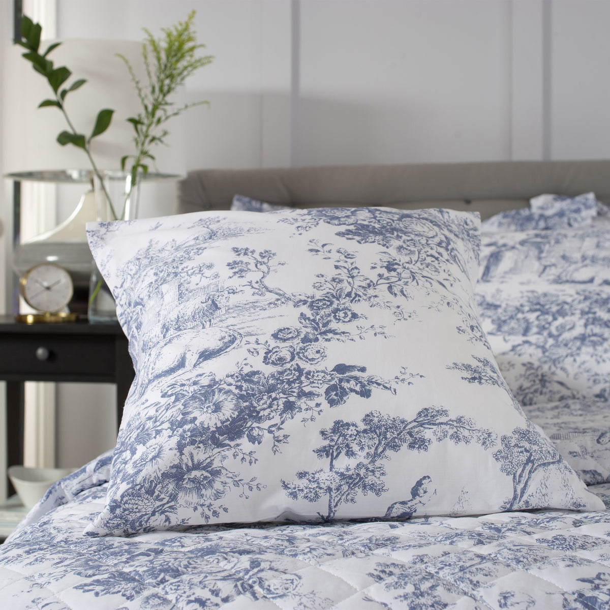 Toile De Jouy Cushion Blue from Roseland Furniture