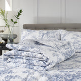 Toile Bedspread Double Blue from Roseland Furniture