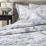 Toile Bedspread Double Blue from Roseland Furniture