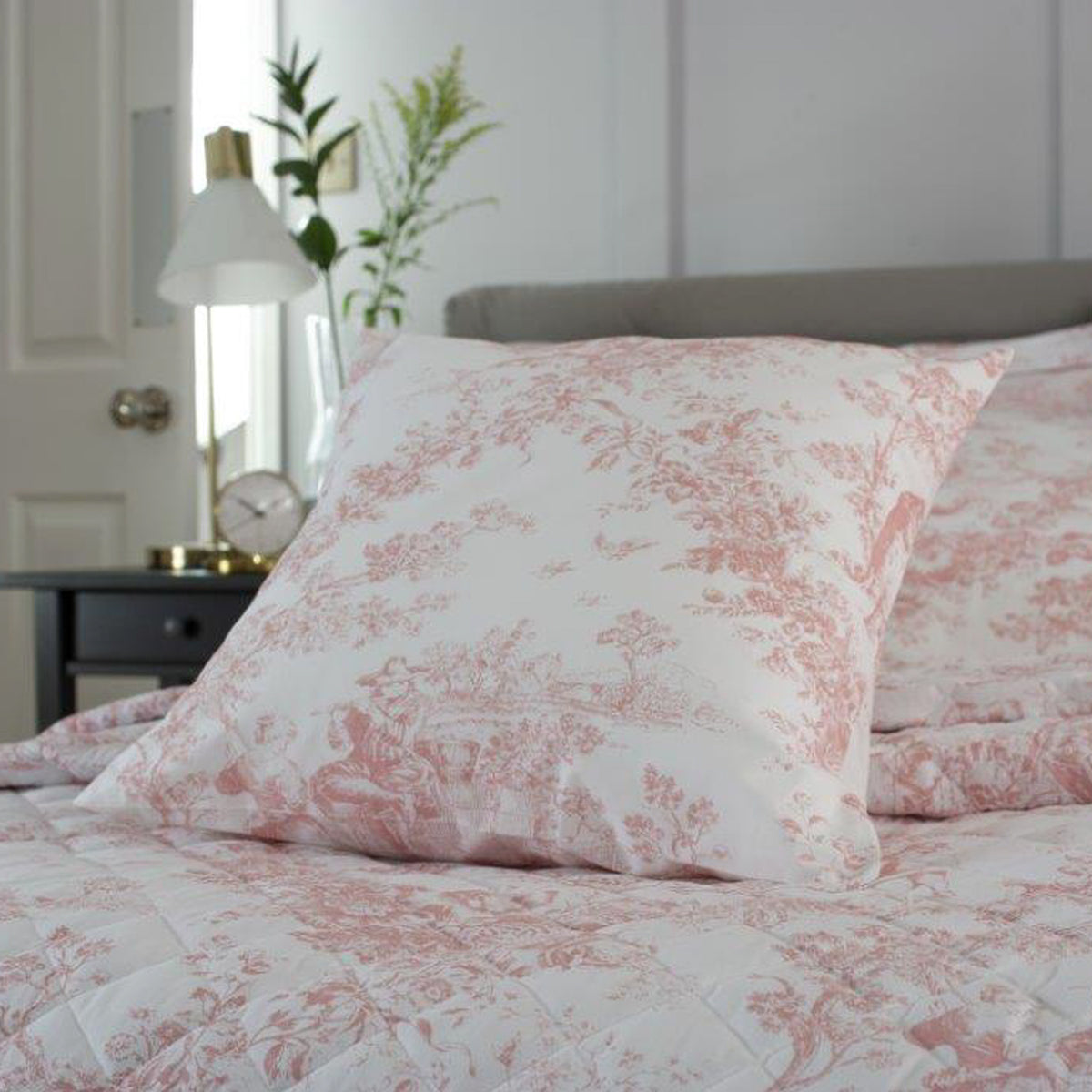 Toile De Jouy Cushion Pink from Roseland Furniture