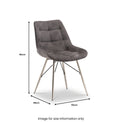 Delia Grey Dining Chair (Dimensions) by Roseland Furniture