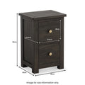 Duchy Acacia Slim 2 Drawer Black Bedside Table from Roseland Furniture