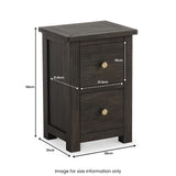 Duchy Acacia Slim 2 Drawer Black Bedside Table from Roseland Furniture