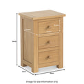 Duchy Oak 3 Drawer Bedside Cabinet
