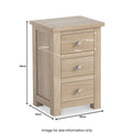 Duchy Washed Oak 3 Drawer Bedside Table from Roseland Furniture