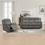 Elstree Recliner 3 Seater Grey Angle1 from Roseland Furniture