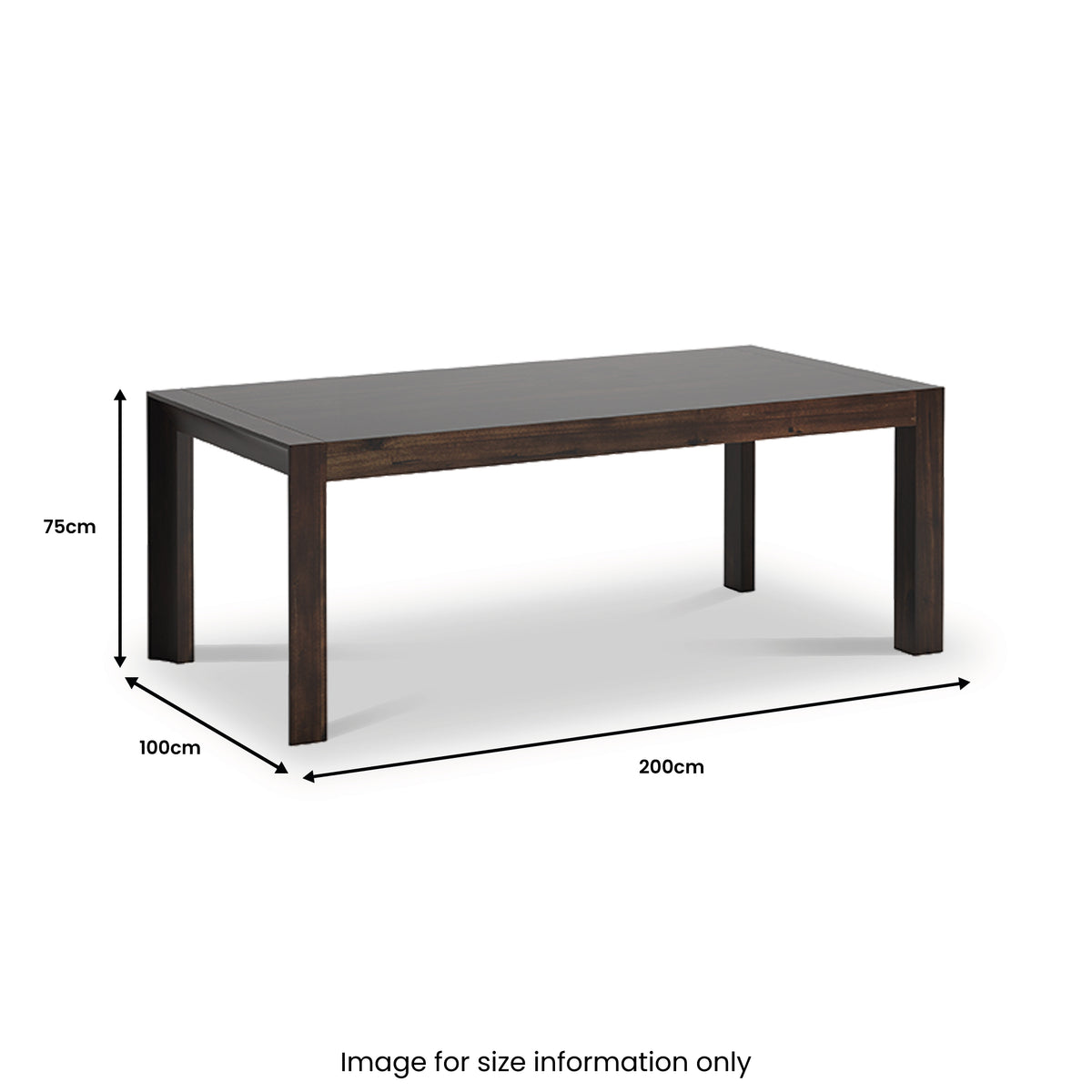 Elton 200cm Dining Table dimensions