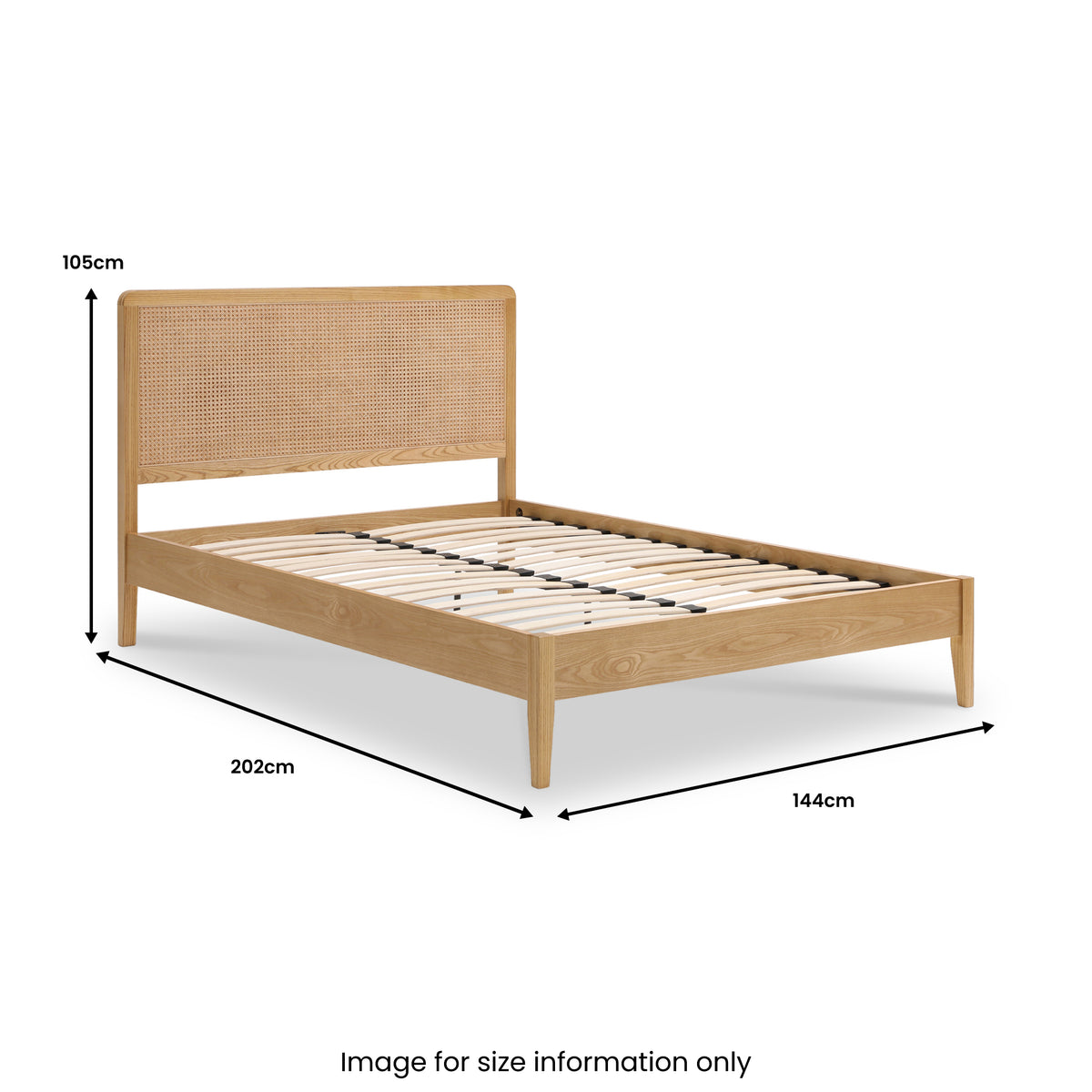 Emmette Rattan Double Wooden Bed from Roseland Furniture
