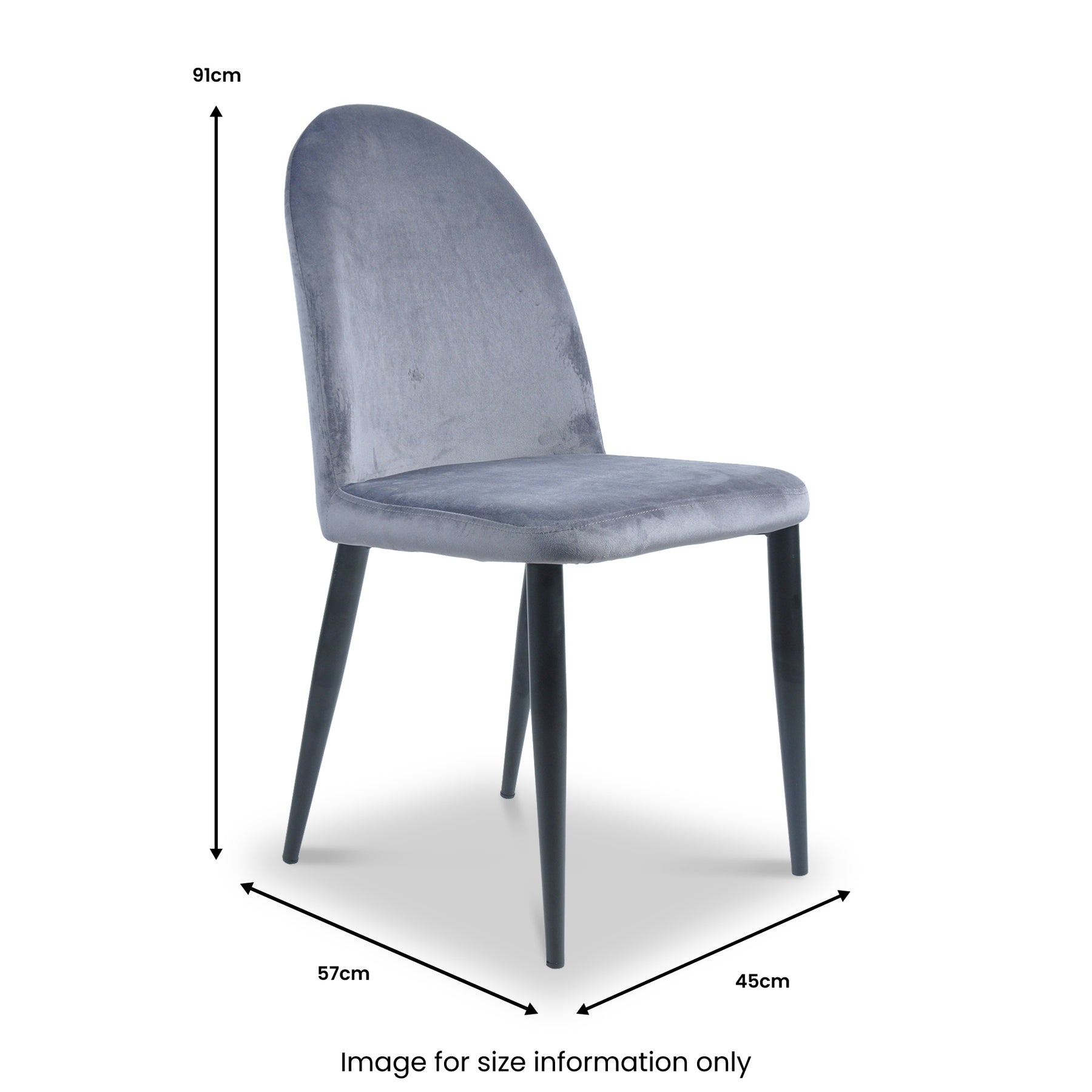 Erika Velvet Dining Chair dimensions
