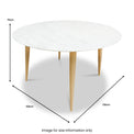 Erika 120cm White Faux Marble Round Dining Table dimensions