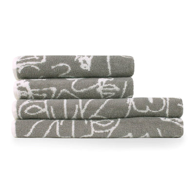 Everybody Abstract 4pc Cotton Hand / Bath Towel Set