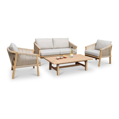 Roma FSC 4 Seater Double Lounge Set with Rectangular Coffee Table