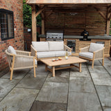 Roma FSC 4 Seater Double Lounge Set with Rectangular Coffee Table from Roseland Furniture