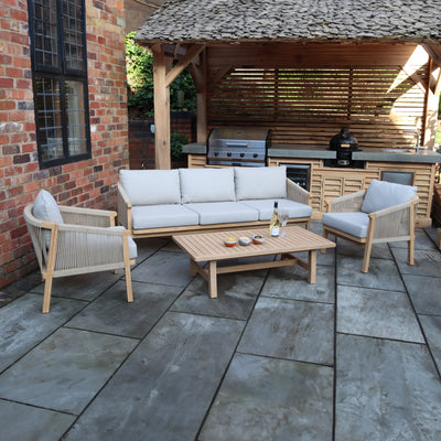 Roma FSC 5 Seater Triple Lounge Set with Rectangular Coffee Table