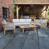 Roma FSC 5 Seater Triple Lounge Set with Rectangular Coffee Table from Roseland Furniture