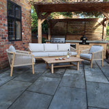 Roma FSC 5 Seater Triple Lounge Set with Rectangular Coffee Table from Roseland Furniture
