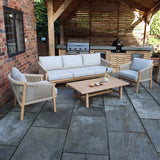 Roma FSC 5 Seater Triple Lounge Set with Rectangular Coffee Table from Roseland Furniture