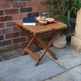 Mini Square Folding Acacia Side Table from Roseland