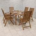 Ellipse FSC Table Set with 6 Manhattan Recliner Chairs from Roseland Furniture