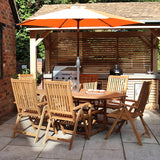 Turnbury FSC Acacia 6 Seater Round Table Angle2 from Roseland Furniture