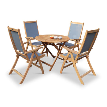 Brooklyn FSC Folding Set With 4 Henley Recliner Chairs