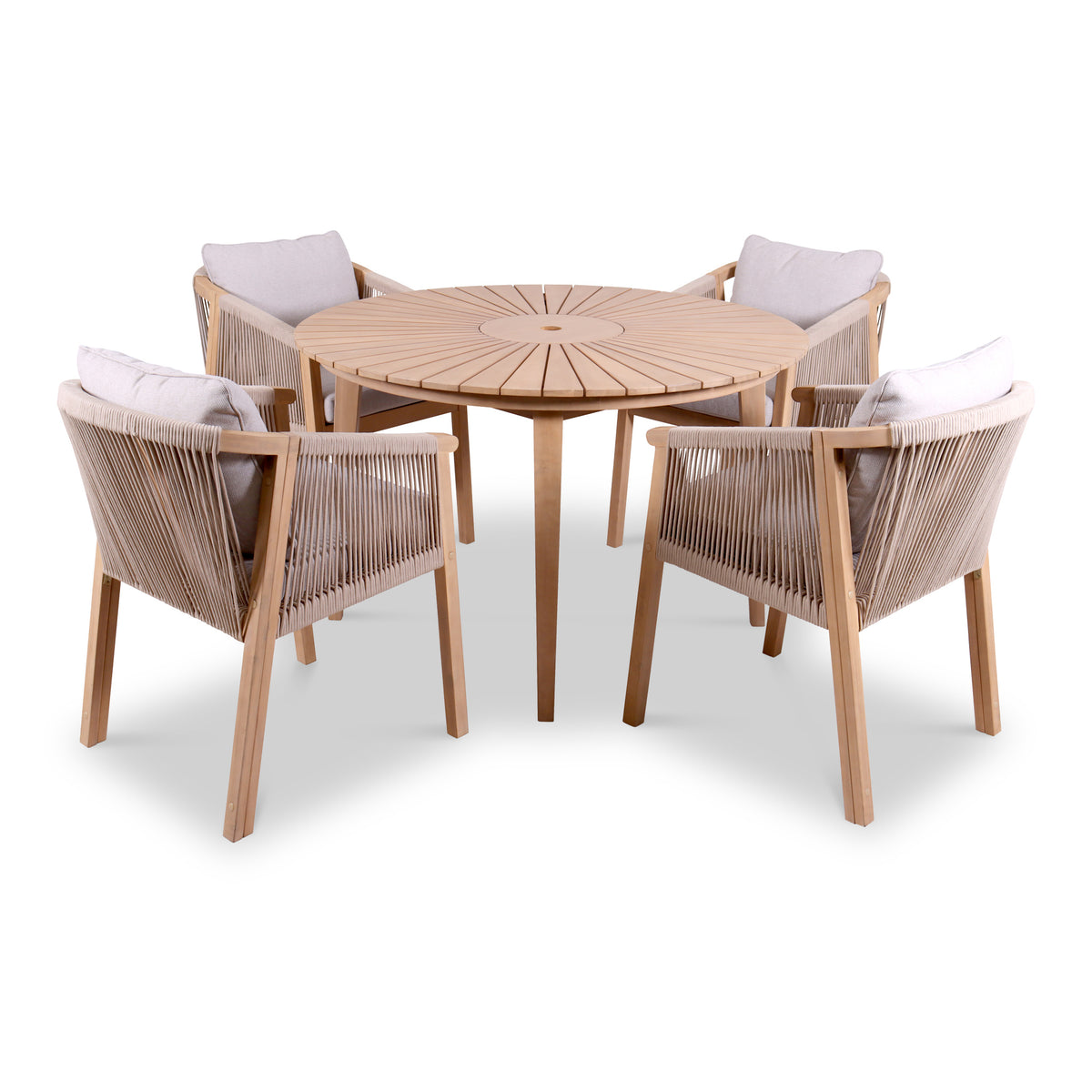 Roma FSC 120cm Table Set with 4 Roma Deluxe Chairs from Roseland Furniture