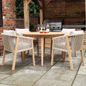 Roma FSC 120cm Table Set with 4 Roma Deluxe Chairs from Roseland Furniture