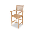 Roma FSC Bar 100cm High Table and 4 Rope Bar Stools from Roseland Furniture