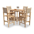 Roma FSC Bar 100cm High Table and 4 Rope Bar Stools from Roseland Furniture