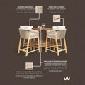Roma FSC Bar Set 100cm High Table With 4 Deluxe Bar Stools