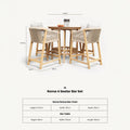 Roma FSC Bar Set 100cm High Table With 4 Deluxe Bar Stools dimensions