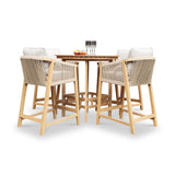 Roma FSC Bar Set 100cm High Table With 4 Deluxe Bar Stools from Roseland Furniture