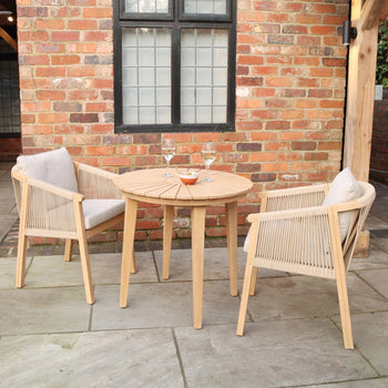 Roma FSC 80cm Table With 2 Roma Deluxe Chairs