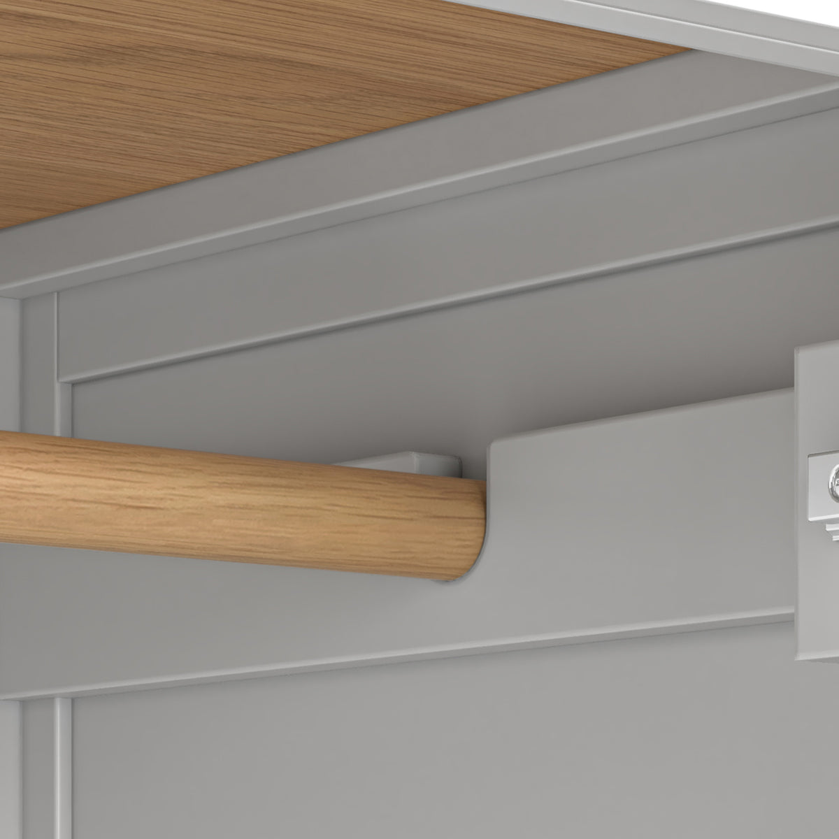 Farro Grey Wardrobe Hanging Rail closeup