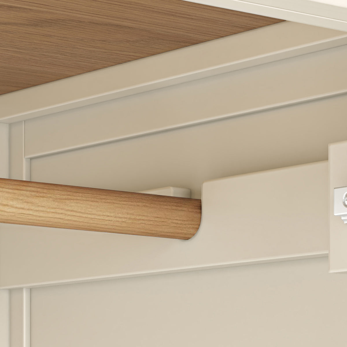 Farro Cream Wardrobe Hanging Rail closeup