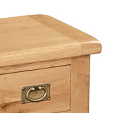 Zelah Oak Wide Bedside Table by Roseland Furniture
