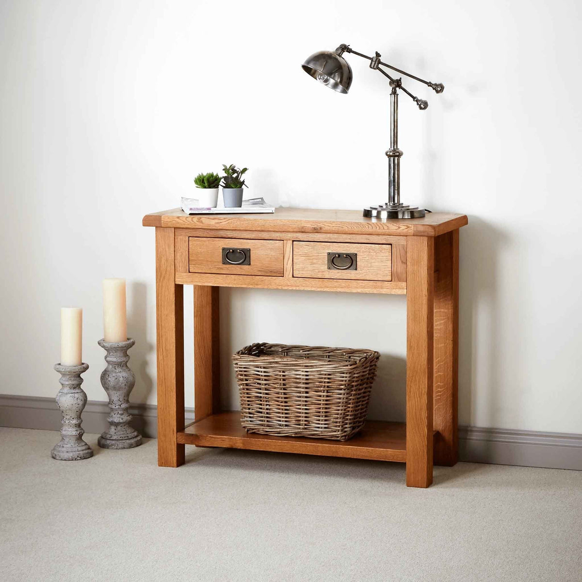 Zelah Oak Console Table from Roseland Furniture